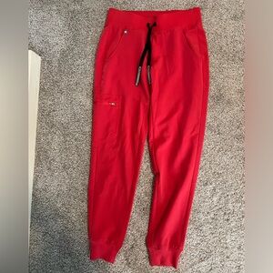 Figs Zamora Jogger Scrub Pants - Neon Red - XXS Petite